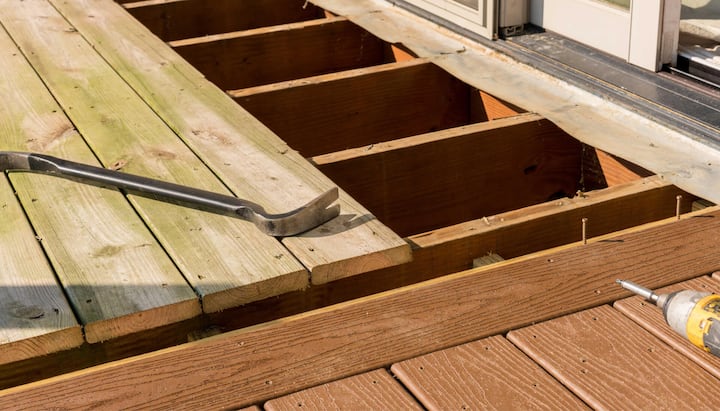 A deck repair for a home in Melbourne, FL.